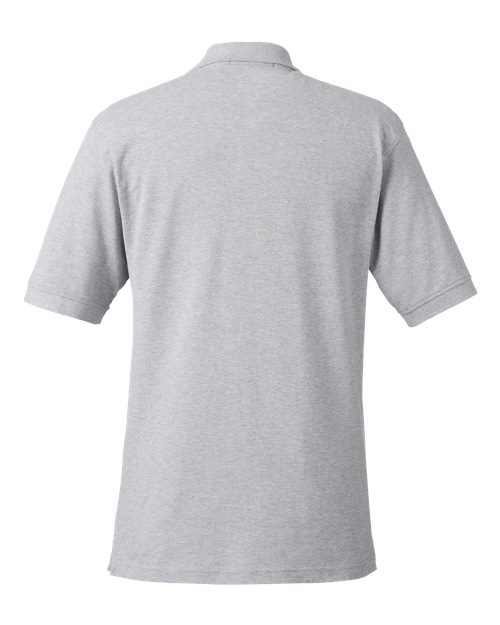 Harriton M200 Men's 6 oz. Ringspun Cotton Piqu Short-Sleeve Polo #color_GREY HEATHER
