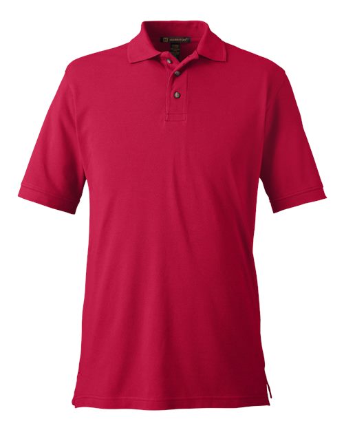Harriton M200 Men's 6 oz. Ringspun Cotton Piqu Short-Sleeve Polo #color_RED