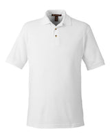 Harriton M200 Men's 6 oz. Ringspun Cotton Piqu Short-Sleeve Polo #color_WHITE