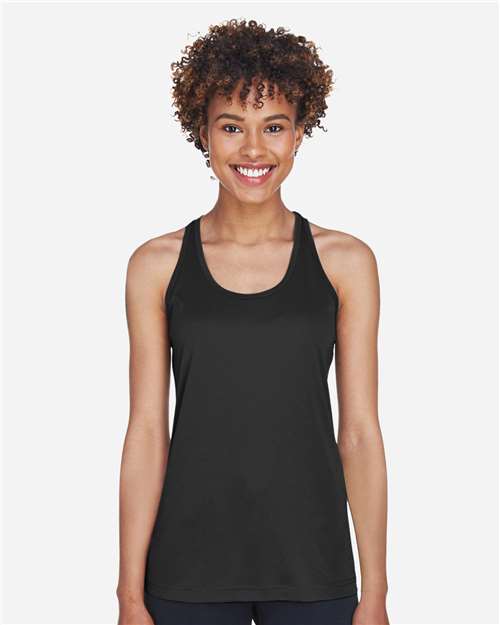 Team 365 TT11WRC Ladies' Zone Performance Racerback Tank #color_BLACK