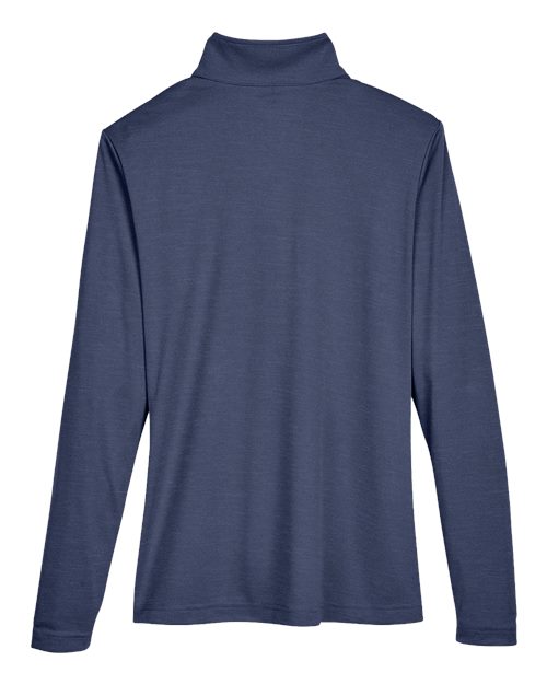Team 365 TT31HW Ladies' Zone Sonic Heather Performance Quarter-Zip #color_SP DRK NVY HTH