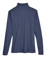Team 365 TT31HW Ladies' Zone Sonic Heather Performance Quarter-Zip #color_SP DRK NVY HTH