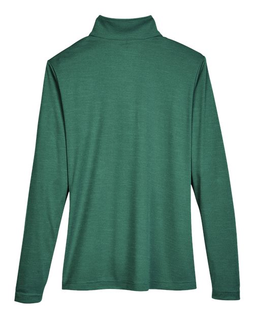 Team 365 TT31HW Ladies' Zone Sonic Heather Performance Quarter-Zip #color_SP FOREST HTHR