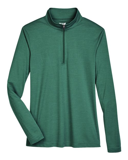 Team 365 TT31HW Ladies' Zone Sonic Heather Performance Quarter-Zip #color_SP FOREST HTHR