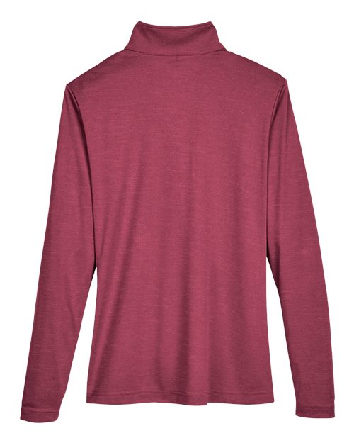 Team 365 TT31HW Ladies' Zone Sonic Heather Performance Quarter-Zip #color_SP MAROON HTHR