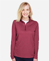 Team 365 TT31HW Ladies' Zone Sonic Heather Performance Quarter-Zip #color_SP MAROON HTHR