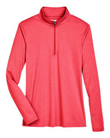 Team 365 TT31HW Ladies' Zone Sonic Heather Performance Quarter-Zip #color_SP RED HEATHER