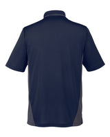 Harriton M386 Men's Flash Snag Protection Plus IL Colorblock Polo #color_DK NAVY/ DK CHRC