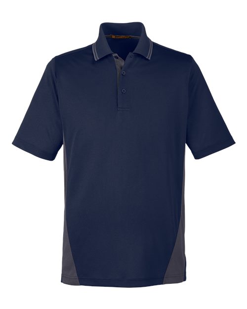 Harriton M386 Men's Flash Snag Protection Plus IL Colorblock Polo #color_DK NAVY/ DK CHRC