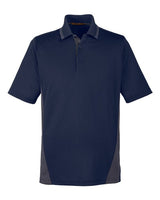Harriton M386 Men's Flash Snag Protection Plus IL Colorblock Polo #color_DK NAVY/ DK CHRC