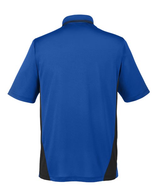 Harriton M386 Men's Flash Snag Protection Plus IL Colorblock Polo #color_TR ROYAL/ BLACK