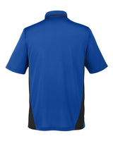 Harriton M386 Men's Flash Snag Protection Plus IL Colorblock Polo #color_TR ROYAL/ BLACK