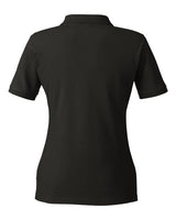 Harriton M200W Ladies' 6 oz. Ringspun Cotton Piqu Short-Sleeve Polo #color_BLACK