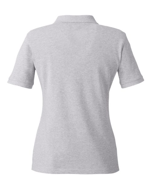 Harriton M200W Ladies' 6 oz. Ringspun Cotton Piqu Short-Sleeve Polo #color_GREY HEATHER