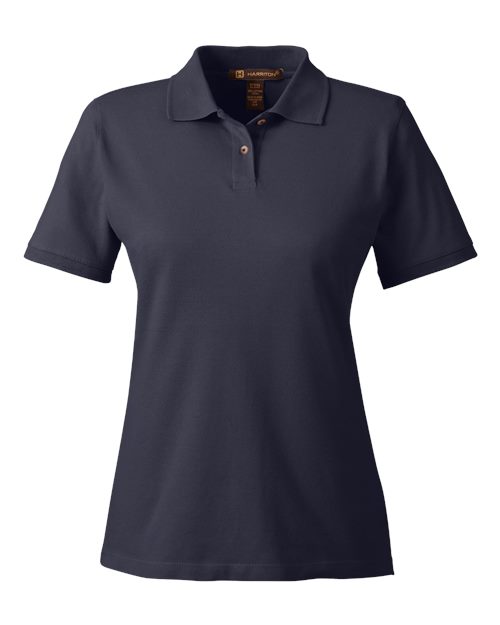 Harriton M200W Ladies' 6 oz. Ringspun Cotton Piqu Short-Sleeve Polo #color_NAVY