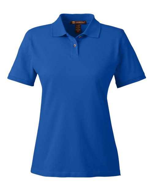Harriton M200W Ladies' 6 oz. Ringspun Cotton Piqu Short-Sleeve Polo #color_TRUE ROYAL