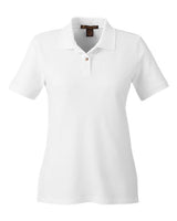 Harriton M200W Ladies' 6 oz. Ringspun Cotton Piqu Short-Sleeve Polo #color_WHITE