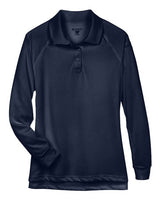 Harriton M211LW Ladies' Advantage Snag Protection Plus Long-Sleeve Tactical Polo #color_DARK NAVY