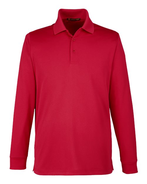 Harriton M348L Men's Advantage Snag Protection Plus IL Long Sleeve Polo #color_RED