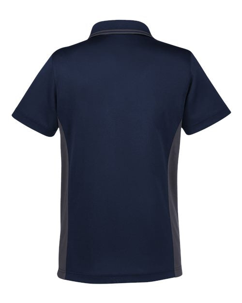 Harriton M386W Ladies' Flash Snag Protection Plus IL Colorblock Polo #color_DK NAVY/ DK CHRC
