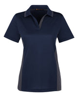 Harriton M386W Ladies' Flash Snag Protection Plus IL Colorblock Polo #color_DK NAVY/ DK CHRC