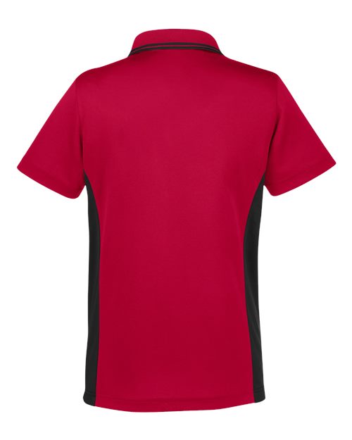 Harriton M386W Ladies' Flash Snag Protection Plus IL Colorblock Polo #color_RED/ BLACK