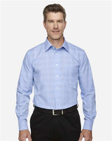 Devon & Jones DG520 Men's Crown Woven Collection GlenPlaid #color_WHT/ LT FR BLUE