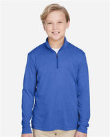Team 365 TT31HY Youth Zone Sonic Heather Performance Quarter-Zip #color_SP ROYAL HEATHER