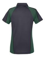 Harriton M385W Ladies' Advantage Snag Protection Plus IL Colorblock Polo #color_D CH/ D GRN/ BLK