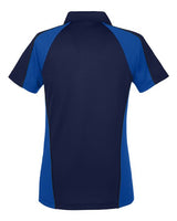 Harriton M385W Ladies' Advantage Snag Protection Plus IL Colorblock Polo #color_D NV/ T RY/ D CH