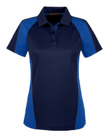 Harriton M385W Ladies' Advantage Snag Protection Plus IL Colorblock Polo #color_D NV/ T RY/ D CH