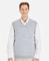 Harriton M415 Men's Pilbloc V-Neck Sweater Vest #color_GREY HEATHER