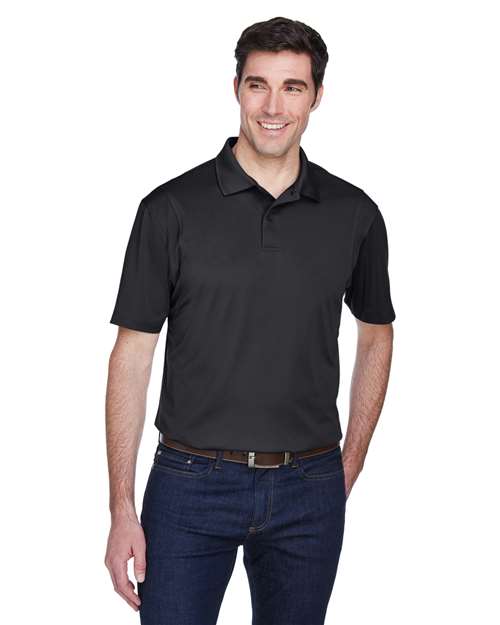 Harriton M354 Men's Micro-Piqu Polo #color_BLACK