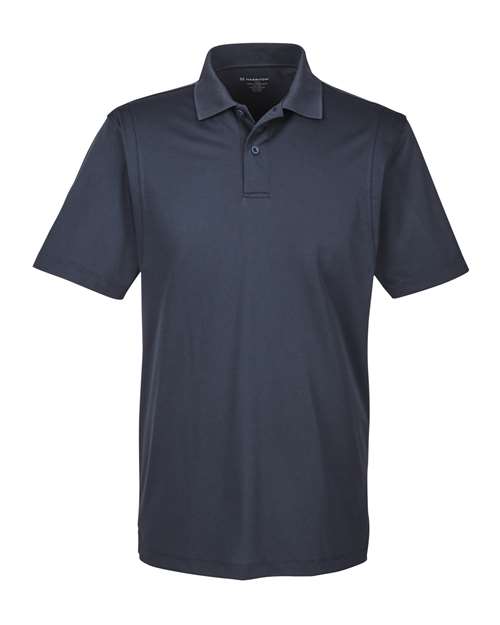 Harriton M354 Men's Micro-Piqu Polo #color_NAVY