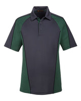 Harriton M385 Men's Advantage Snag Protection Plus IL Colorblock Polo #color_D CH/ D GRN/ BLK