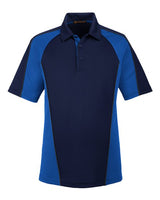 Harriton M385 Men's Advantage Snag Protection Plus IL Colorblock Polo #color_D NV/ T RY/ D CH