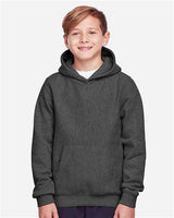 Team 365 TT96Y Youth Zone HydroSport Heavyweight Pullover Hooded Sweatshirt #color_DARK GREY HEATHR