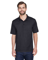 UltraClub 8210 Men's Cool & Dry MeshPiqu Polo #color_BLACK