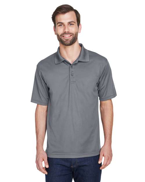 UltraClub 8210 Men's Cool & Dry MeshPiqu Polo #color_CHARCOAL