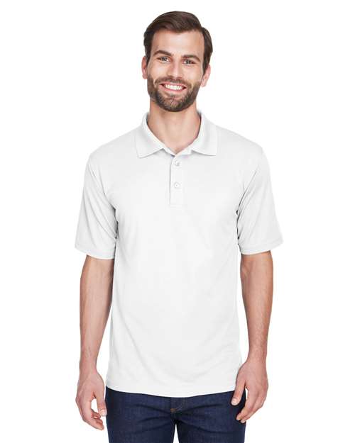 UltraClub 8210 Men's Cool & Dry MeshPiqu Polo #color_WHITE