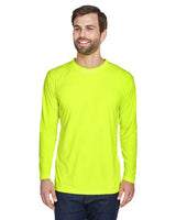 UltraClub 8422 Adult Cool & Dry Sport Long-Sleeve Performance Interlock T-Shirt #color_BRIGHT YELLOW