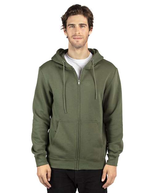 Threadfast Apparel 320Z Unisex Ultimate Fleece Full-Zip Hooded Sweatshirt #color_ARMY