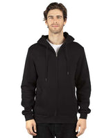 Threadfast Apparel 320Z Unisex Ultimate Fleece Full-Zip Hooded Sweatshirt #color_BLACK