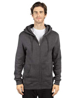 Threadfast Apparel 320Z Unisex Ultimate Fleece Full-Zip Hooded Sweatshirt #color_CHARCOAL HEATHER