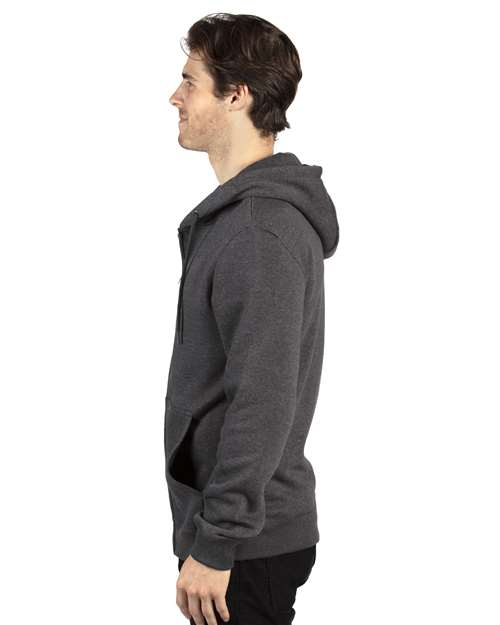 Threadfast Apparel 320Z Unisex Ultimate Fleece Full-Zip Hooded Sweatshirt #color_CHARCOAL HEATHER
