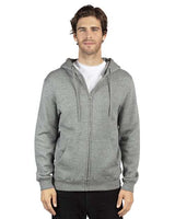 Threadfast Apparel 320Z Unisex Ultimate Fleece Full-Zip Hooded Sweatshirt #color_HEATHER GREY