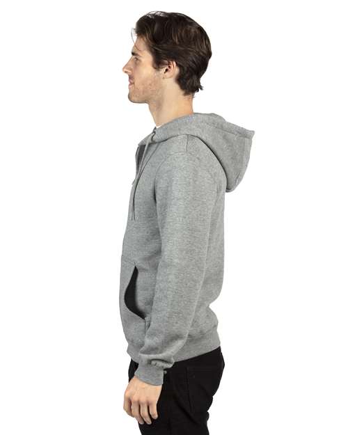 Threadfast Apparel 320Z Unisex Ultimate Fleece Full-Zip Hooded Sweatshirt #color_HEATHER GREY