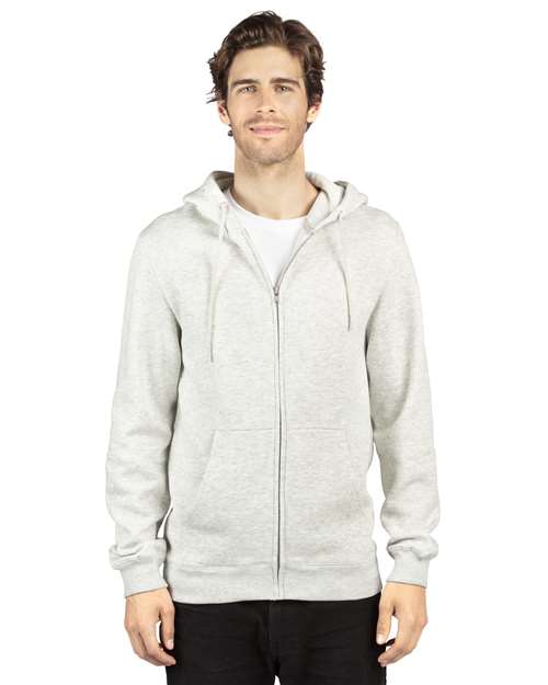 Threadfast Apparel 320Z Unisex Ultimate Fleece Full-Zip Hooded Sweatshirt #color_OATMEAL HEATHER