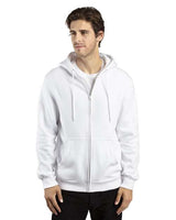 Threadfast Apparel 320Z Unisex Ultimate Fleece Full-Zip Hooded Sweatshirt #color_WHITE