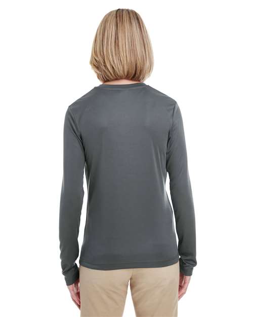 UltraClub 8622W Ladies' Cool & Dry Performance Long-Sleeve Top #color_CHARCOAL